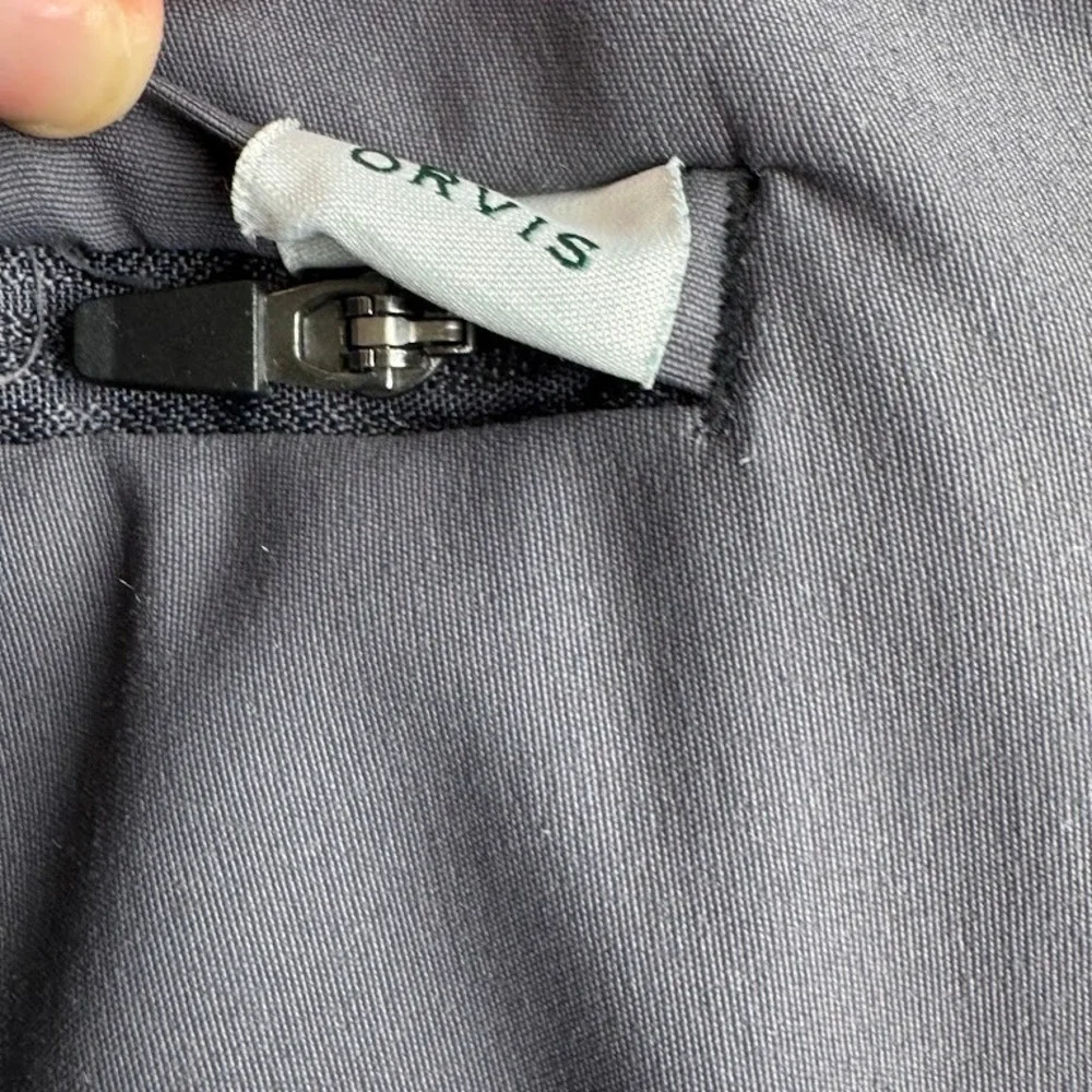 Orvis Mens Tech Performance Pants Charcoal Gray Size 38x30 Stretch Hiking Travel